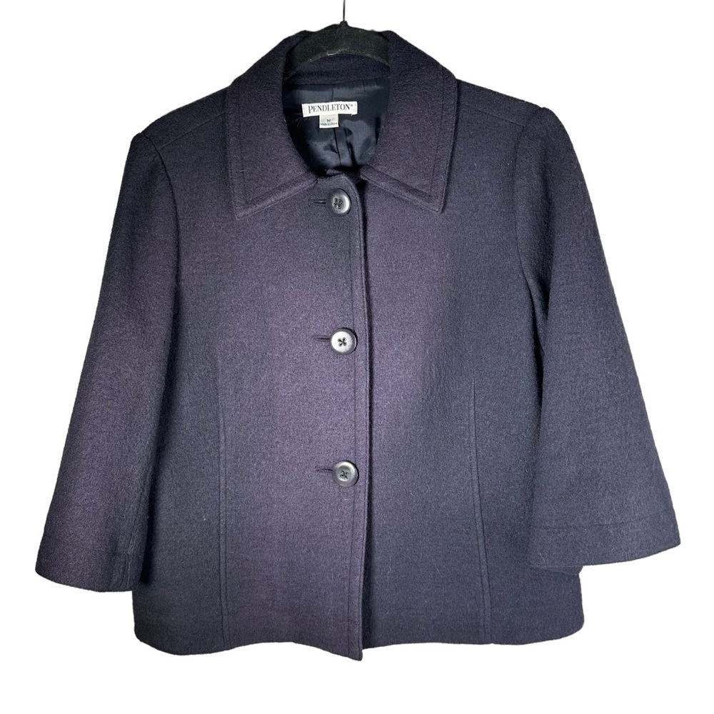 Pendleton Wool Coat Blue Size Medium - image 1